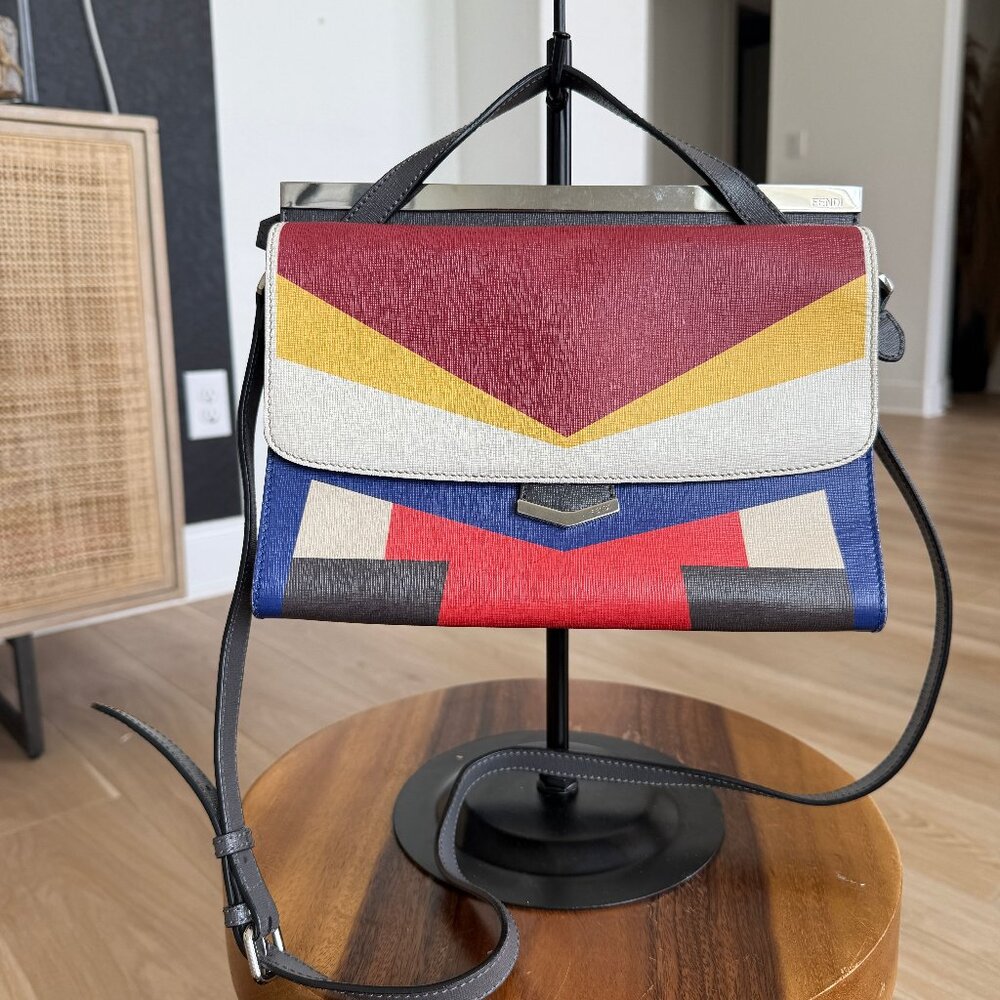 Fendi Multi Color Leather Crossbody Bag